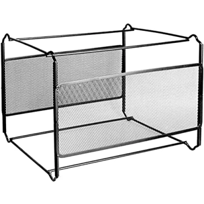 Image of SECALIFE Suspension File Folder Box, Metal Mesh Hanging Organiser Box Crate Holder for A4 File, Size Office