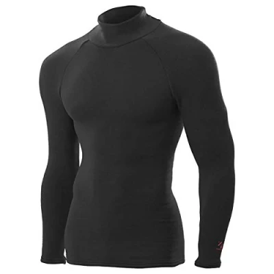 Image of ZeroFit Mens Heat Rub Ultimate Mock Neck Baselayer Black L