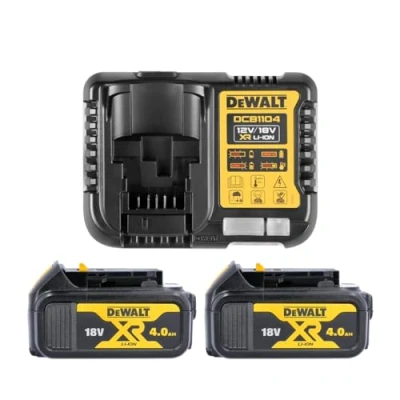 Image of Dewalt DCB182 18V Li ion 4.0Ah Battery Twin Pack &amp; DCB115 Charger Kit