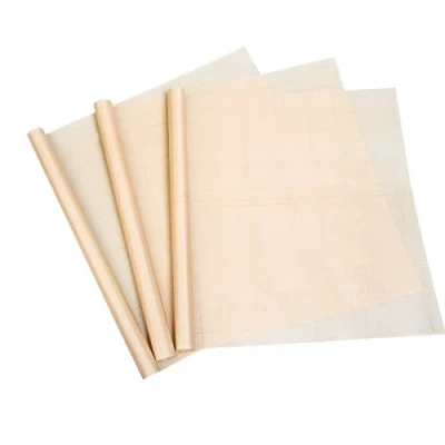 Image of 3 PCS Baking Sheets for Heat Press, Reusable Non Stick Oven Liner 40 x 30 CM BBQ, Grill Mat &amp; Cooking Washable, Dishwasher Friendly (Beige)
