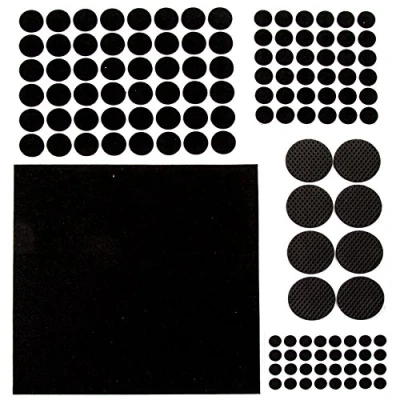 Image of Pack Of 125 Self Adhesive Black Felt Furniture Pads Wood Laminate Floor Protectors