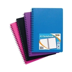 Image of Sundry A5 Wiro Polypropylene Notebook (5 Pack) 301472