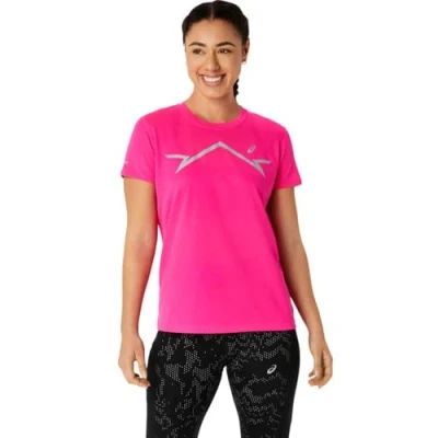 Image of ASICS 2012C938 700 LITE Show SS TOP T Shirt Women&#039;s Pink GLO Size XS