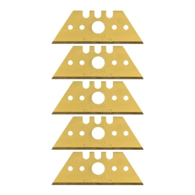 Image of wolfcraft 5 Professional trapezium Blades, TiN Coated, 0.65 x 52 mm I 4172000 Accessory for blade knife