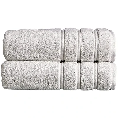 Image of Christy Antalya Large Bath Towels Set of 2 100% Turkish Cotton 600GSM Soft Plush Luxury Towel 70cm x 125cm Quick Dry Lunar Grey