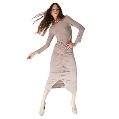 Image of Trendyol Women Midi Bodycon Slim fit Knit Dress