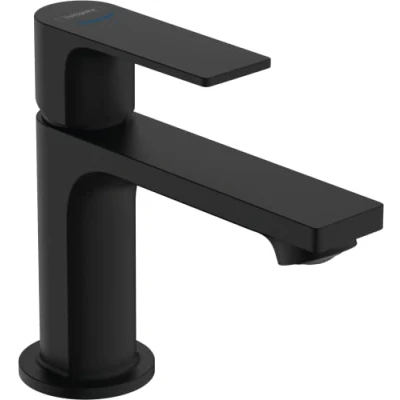 Image of hansgrohe Rebris E 72506670 Washbasin Tap for Cold Water Without Drain, Guest Toilet with Spout Height 84 mm, Mixer Tap, Saving (EcoSmart), Matte Black