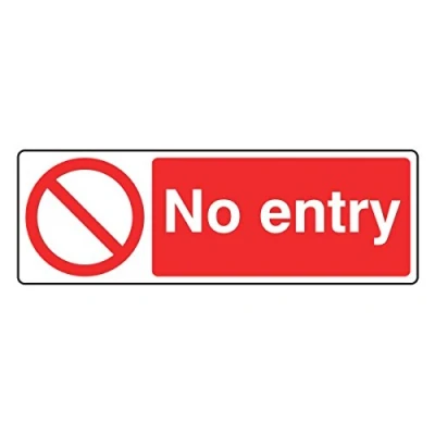 Image of 600mmx200mm No Entry Sign Self Adhesive