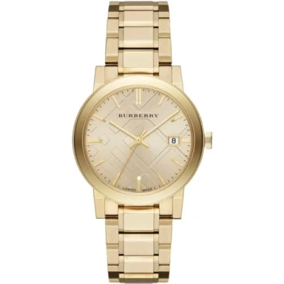 Image of Burberry BU9033 Watch with Stainless Steel Band, Golden