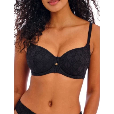 Image of Freya Womens Nomad Nights Sweetheart Bikini Top Black Polyamide Size 34FF