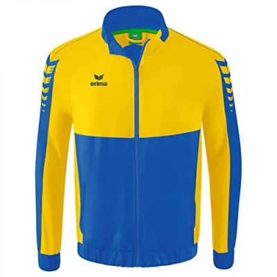 Image of Erima Men&#039;s Six Wings Presentation Jacket, New Royal/Yellow, XL