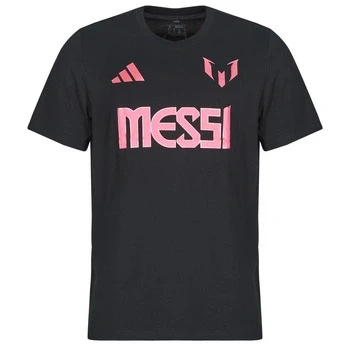 Image of adidas Performance Messi Graphic Print Tshirt, Men&#039;s, Size: Large, Black