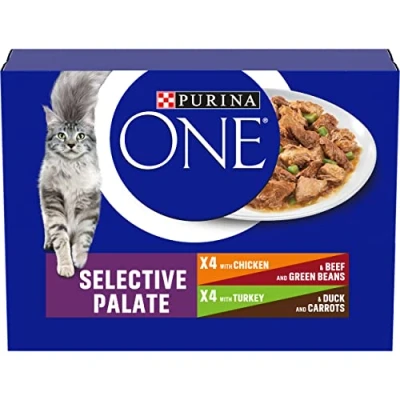 Image of PURINA ONE Senior 11+ Cat Food Chicken and Wholegrain, 8x85g
