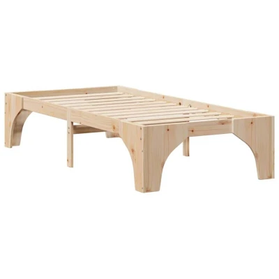 Image of vidaXL Floor Bed Frame with Storage Brown 90 x 200 cm Solid pine wood