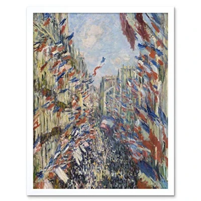 Image of Claude Monet The Rue Montorgueil In Paris Art Print Framed Poster Wall Decor 12x16 inch