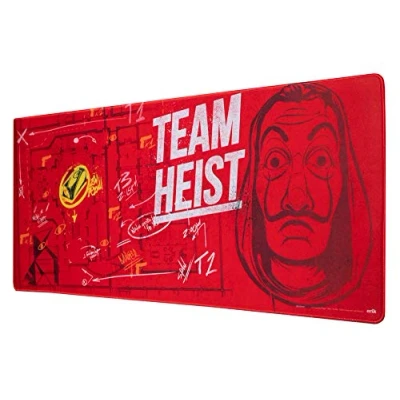 Image of Grupo Erik Money Heist XXL Mouse Mat Desk Pad 31.5&quot; x 13.78&quot; Non Slip Rubber Base Pad, Gaming Keyboard Gifts