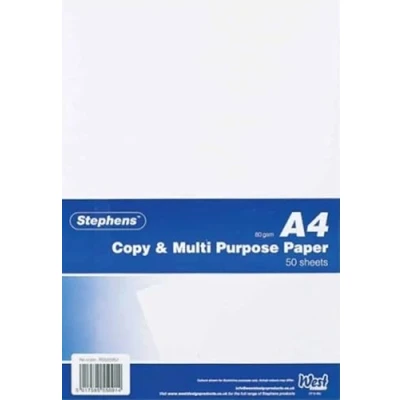 Image of Stephens Special Copier Paper Copy and Multi Purpose A4 90gsm 50 Sheets, Smooth White Printer for Detailed Colour Printing Copying
