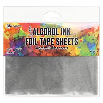Image of Ranger Alcohol Ink Foil Tape Sheets, Metal Silver, 13.9 x 14.9 0.2 cm, Grey