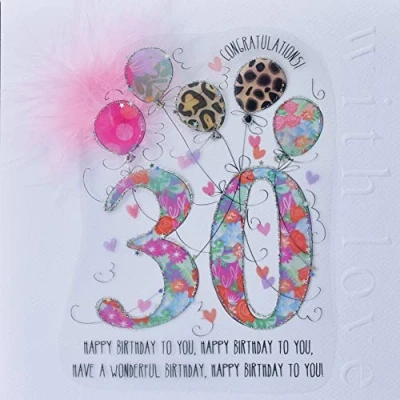 Image of WJB Cloud 9 30th Birthday Card for Her