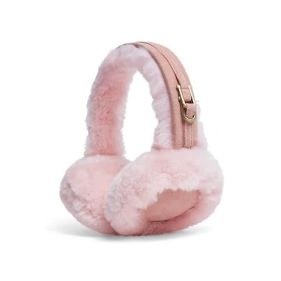 Image of Infinity Leather Ladies Pink Full Sheepskin Ear Muffs Cozy and Warm Warmers