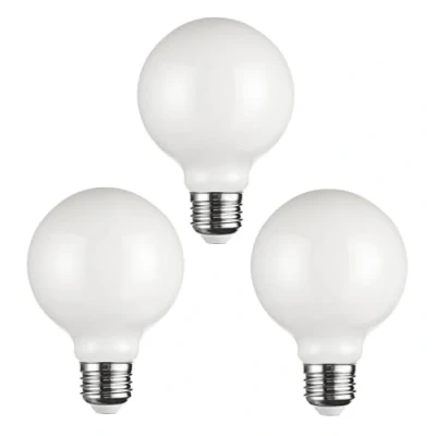 Image of SD LUX G80 E27 Vintage Globe Decorative Edison LED Bulbs(Non dimmable) 8W 1000lm (Equi. 100W), CRI&gt;90, 2700K Warm White(G80 White, 3PC)