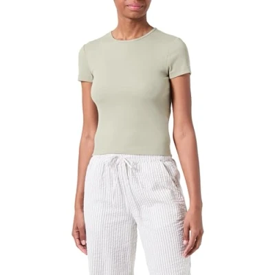 Image of VERO MODA Women&#039;s Vmchloe SS Short Top JRS Noos, Seagrass, S
