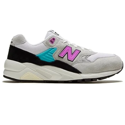Image of New Balance Men&#039;s 580 Sneaker, 4.5 UK Light Grey/Pink