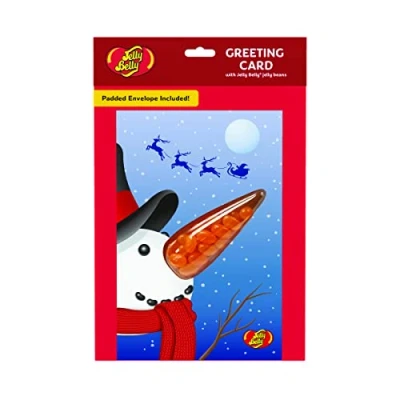 Image of Jelly Belly Snowman Greeting Card with Tangerine, 28g x 12