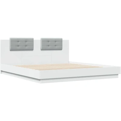 Image of vidaXL Bed Frame with LED without Mattress White 180x200 cm Super King