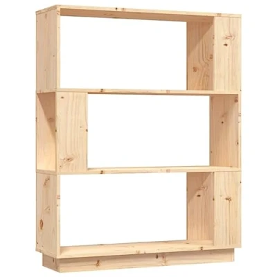 Image of vidaXL Solid Pine Wood Book Cabinet/Room Divider Versatile, Rustic, Derictical yet Practical Furniture Piece Ample Storage for Books, DVDs, Room Decor