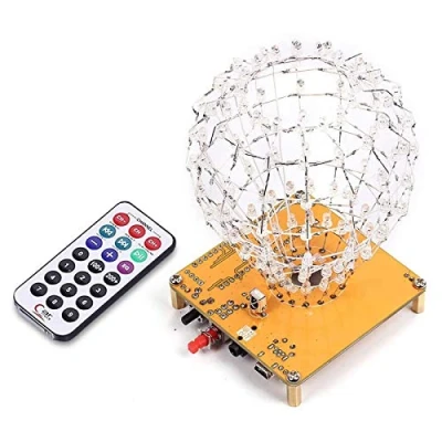 Image of PEMENOL LED Cubic Ball Kit, Electronic Kit 3 mm RGB Light Cube Creative Remote Control