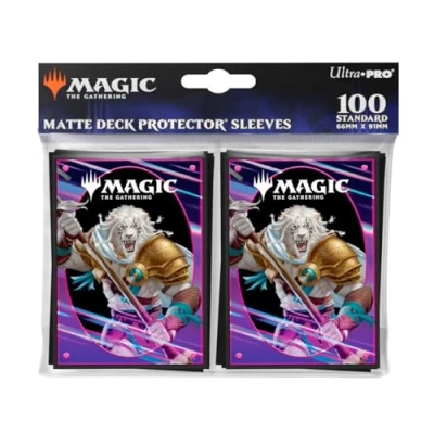 Image of Ultra PRO Foundations Ajani 100ct Deck Protector Sleeves Light Friendly Card &amp; Top Loaders for Cards Perfect Magic: The Gathering More
