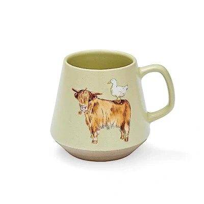 Image of Cooksmart British Designed Coffee Mug Ceramic Mugs for Home or Work Large Hot Drinks Tea and Cups Angus