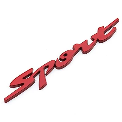 Image of 1Pcs 3D Metal Sport Car Side Fender Rear Trunk Emblem Badge Sticker Decals (Red)