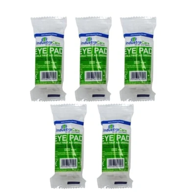Image of 5 Pack IndustraCare Premium CE Flow Wrapped Sterile Eye Pad Bandage Dressings