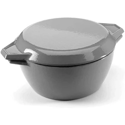 Image of Samuel Groves Enamelled Cast Iron Round Casserole Dish With Lid,Non stick Dutch Oven for Braising, Stews, Roasting, Bread Baking (4L Round)