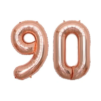 Image of Rose Gold Number 90 Foil Balloon, 101cm