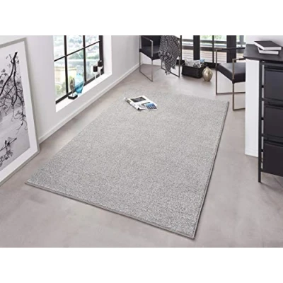 Image of Hanse Home Pure Rug Living Room Dense Short Pile Robust Bedroom Plain Modern for Dining Room, Children&#039;s Hallway, Bedroom, Kitchen Grey, 160 x 240 cm