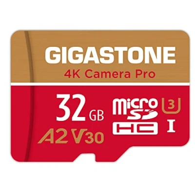 Image of Gigastone 32GB Micro SD Card MicroSD A2 V30 UHS I U3 C10, 4K UHD Video Recording, Gaming, Read/Write 95/35 MB/s, with to Adapter for Nintendo Dashcam Gopro Canon Nikon Camera Drone Wyze