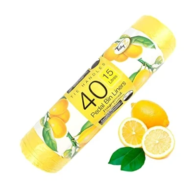 Image of White Hinge 40x Fragranced Pedal Bin Bag Liners (64cm x 92cm) 15L Odour Neutralising Citrus Lemon or Fresh Linen &amp; Summer Breeze Scent