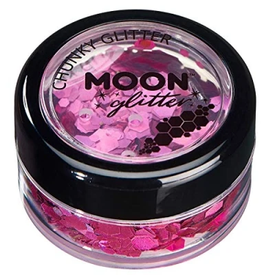 Image of Chunky Holographic Glitter by Moon Pink Cosmetic Festival Makeup for Face, Body, Nails, Hair, Lips 3g