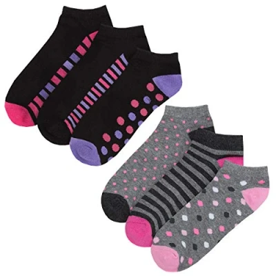 Image of REDTAG Ladies Cotton Rich Trainer Liner Socks 4 8 6 Pack Multi
