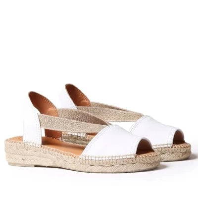 Image of Toni Pons Women&#039;s Leather Espadrille ETNA White, 3 UK 36 EU