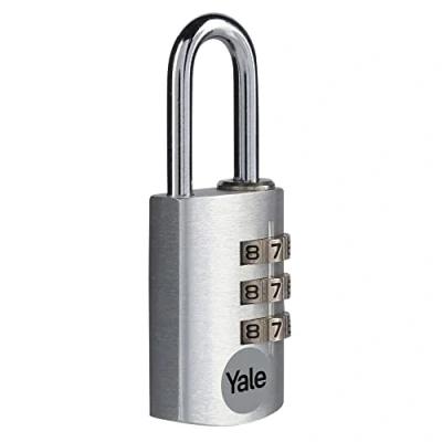 Image of Yale YE3CB/20/121/1/S 20mm Aluminium Combination Padlock Silver