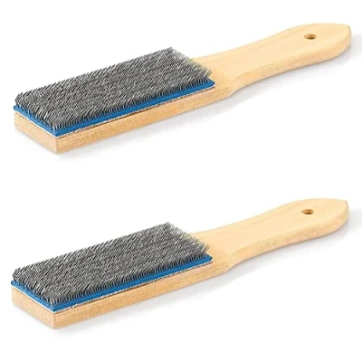 Image of Bahderaus File Card Brush Steel Chip Metal Cleaning 8.26 Inch Length, 2 Pieces