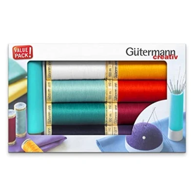 Image of Gütermann Thread Set with Needle Twister, Polyester, Multicolor, 100m