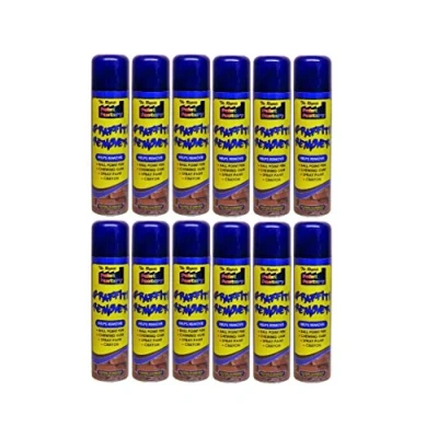 Image of Graffiti Stain Remover Powerful Spray Paint Cleaner Aerosol Removes Ink 200 ml each Can (Set of 12)
