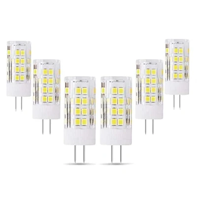 Image of ZFQ 6 Pack G4 AC/DC 12V LED Light Bulb, 5 Watt, 500 Lumen, Cool White 6000K, 360 Beam Angle, 50W Equivalent, Halogen/Xenon/Incandescent Replacement Not Dimmable