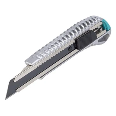 Image of wolfcraft Metal Snap Off Blade Knife 18 mm with Black “Profi Sharp I 4306000 for Precision Cutting of Solid Materials