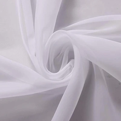 Image of Megachest 118 wide pure snow white voile fabric material for drapes (50 meter roll)
